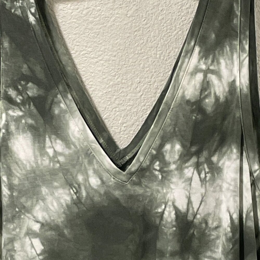 SWEATY BETTY Take It Easy Hunter/Ivory Tie Dye Drop Waist Knit Tank Dress L - Picture 7 of 12